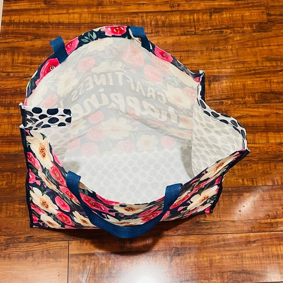 Micheals XLarge Floral Tote shopping bag reusable eco friendly - Picture 4 of 11